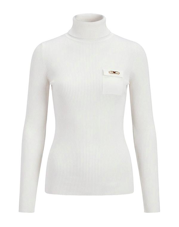 エリザベッタフランキ レディース アウター ニット・セータートルネック ELISABETTA FRANCH Ivory アイボリー｜ReVida 店