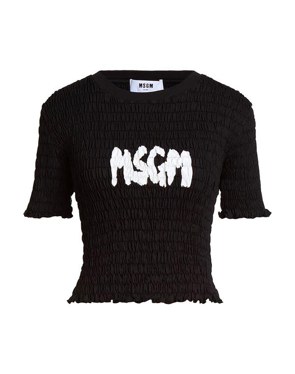 エムエスジイエム レディース トップス Tシャツ MSGM Black ブラック｜ReVida 店