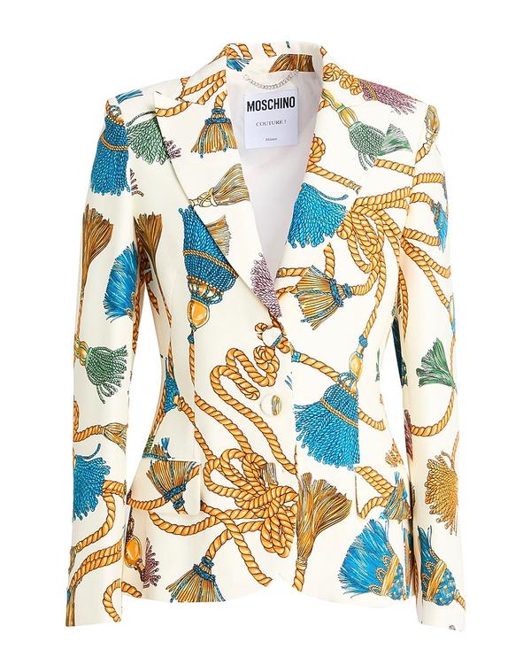 モスキーノ レディース アウター ジャケット・ブルゾン テーラードジャケット MOSCHINO Ivory アイボリー｜ReVida 店