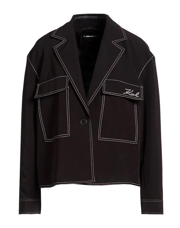 カール ラガーフェルド レディース アウター ジャケット・ブルゾン KARLAGERFELD Black ブラック｜ReVida 店
