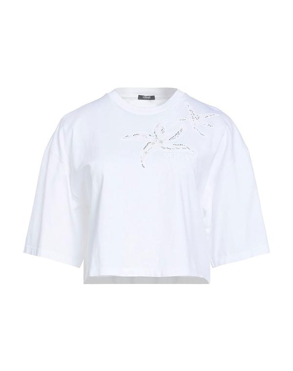 ヴェルサーチ レディース トップス Tシャツ VERSACE White ホワイト｜ReVida 店