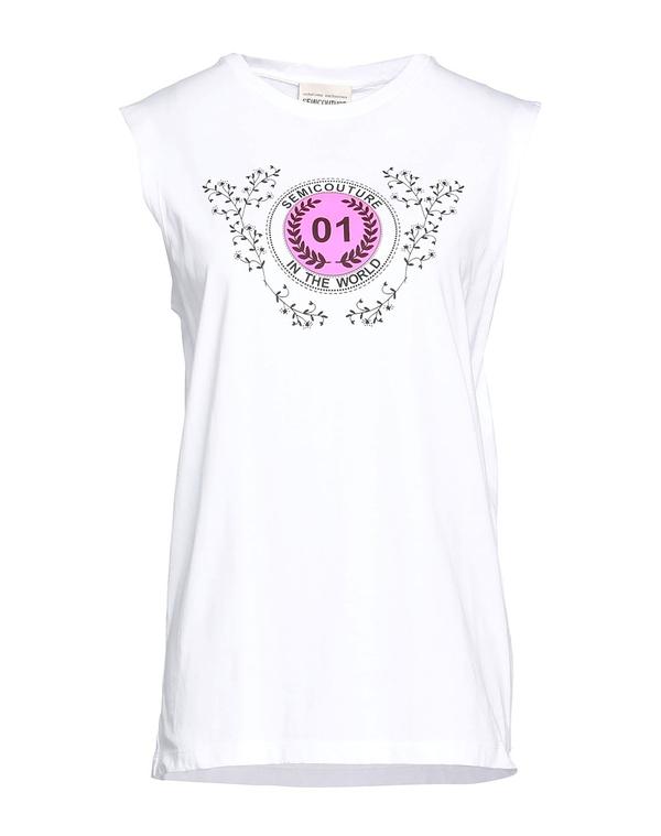 セミクチュール レディース トップス Tシャツ SEMICOUTURE White ホワイト|ReVida 店