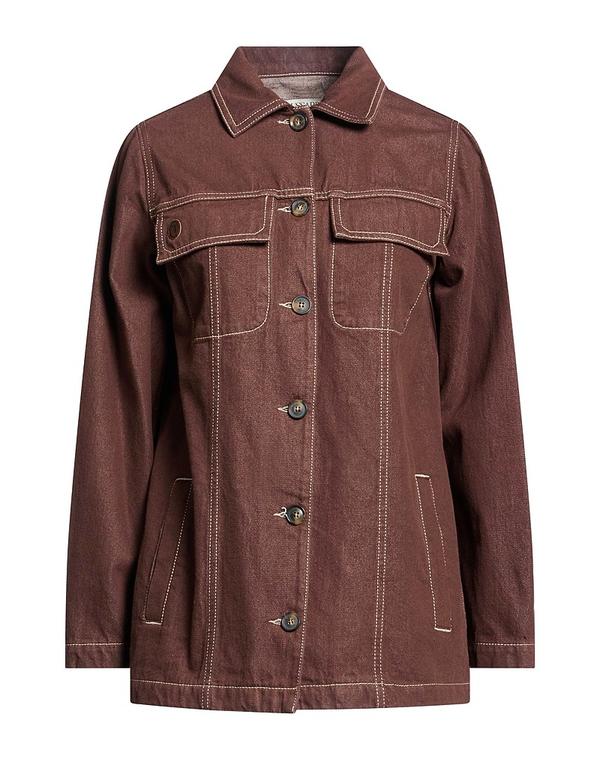 トラサルディ レディース アウター ジャケット・ブルゾン デニムブルゾン TRUSSARDI JEANS Brown ブラウン|ReVida 店