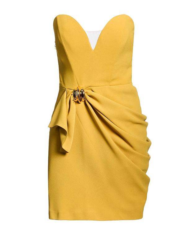 エリザベッタフランキ レディース トップス ワンピース パーティドレス ELISABETTA FRANCHI Mustard マスタード｜ReVida 店