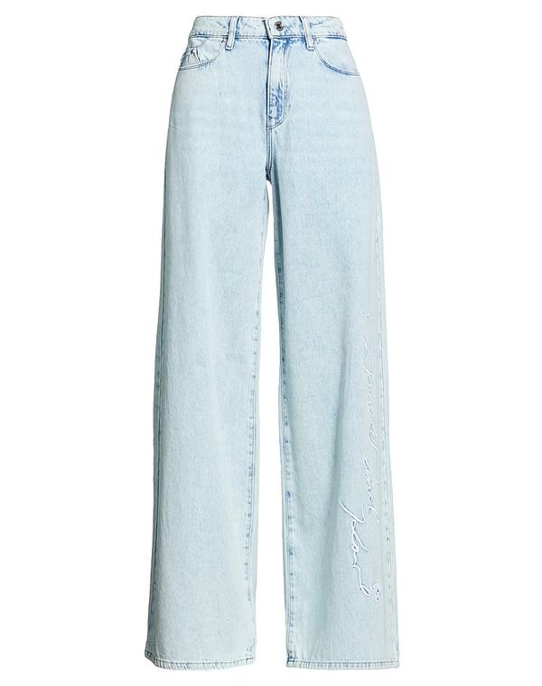 カール ラガーフェルド レディース ボトムス デニムパンツ フレア&ワイドレッグ KARLAGERFELD & Blue ブルー｜ReVida 店