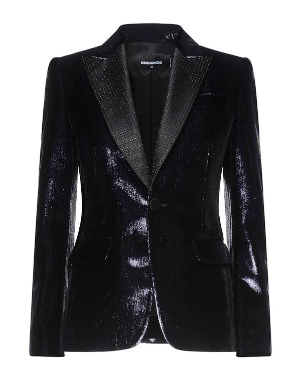 ディースクエアード レディース アウター ジャケット・ブルゾン テーラードジャケット DSQUARED2 Midnight Blue ブルー｜ReVida 店