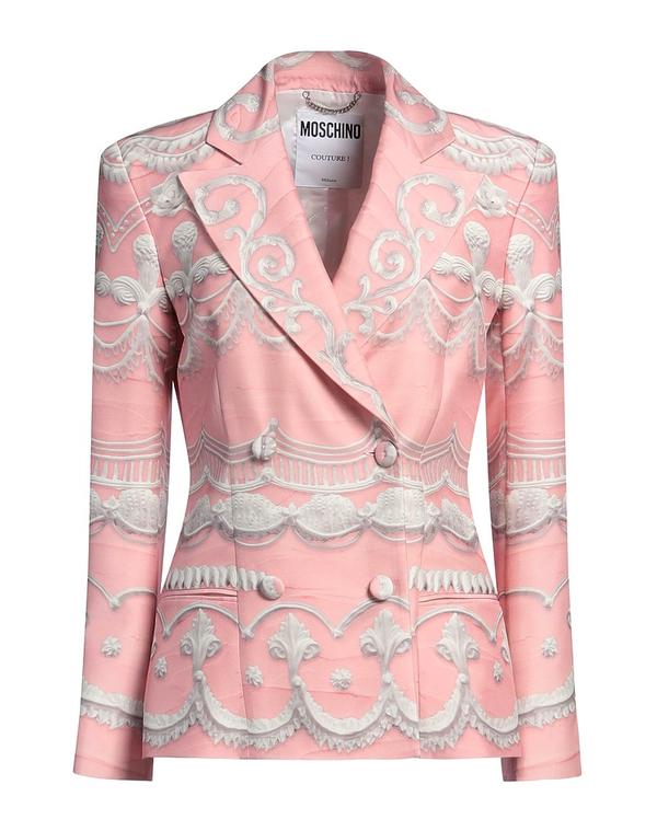 モスキーノ レディース アウター ジャケット・ブルゾン テーラードジャケット MOSCHINO Pink ピンク｜ReVida 店