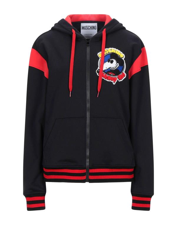 モスキーノ レディース パーカー・スウェット アウター Black Hooded 