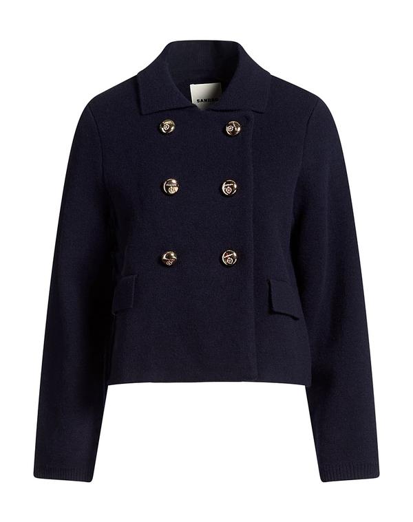 サンドロ レディース アウター コート SANDRO & Midnight Blue ブルー|ReVida 店