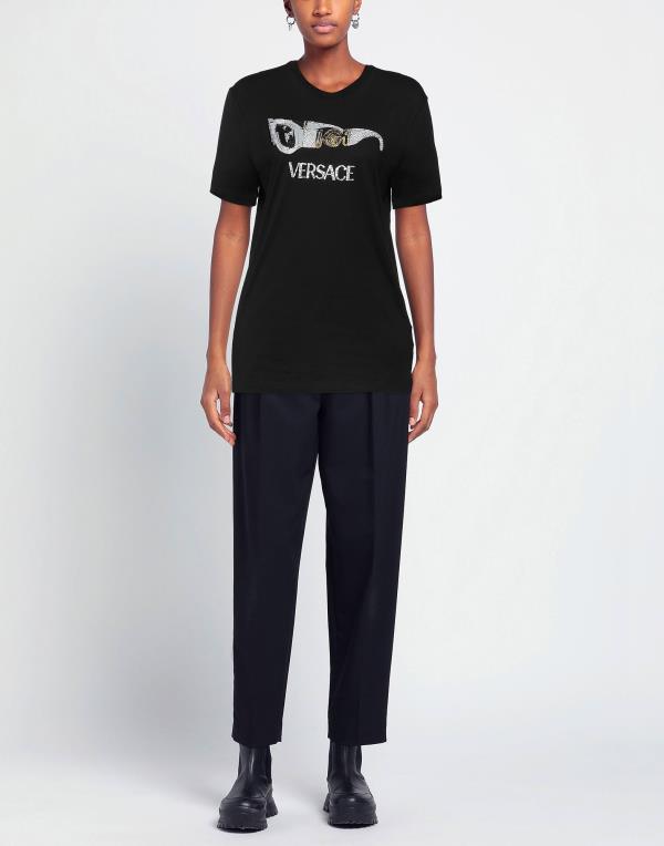 発売モデル ヴェルサーチ レディース Tシャツ トップス T-shirt Black トップス