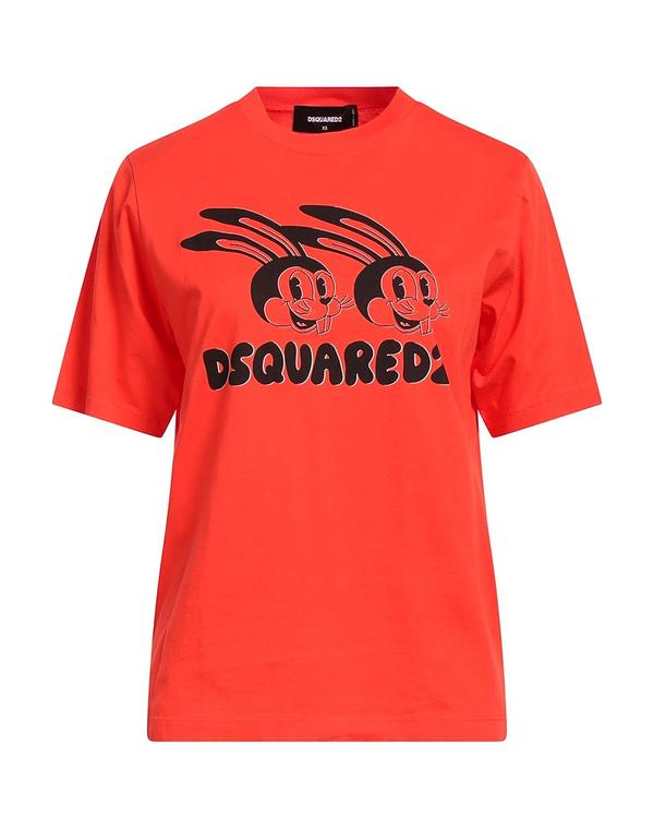 ディースクエアード レディース トップス ティーシャツ DSQUARED2 Ｔシャツ Tomato Red 赤いこと Tシャツ・カットソー-レディースファッション