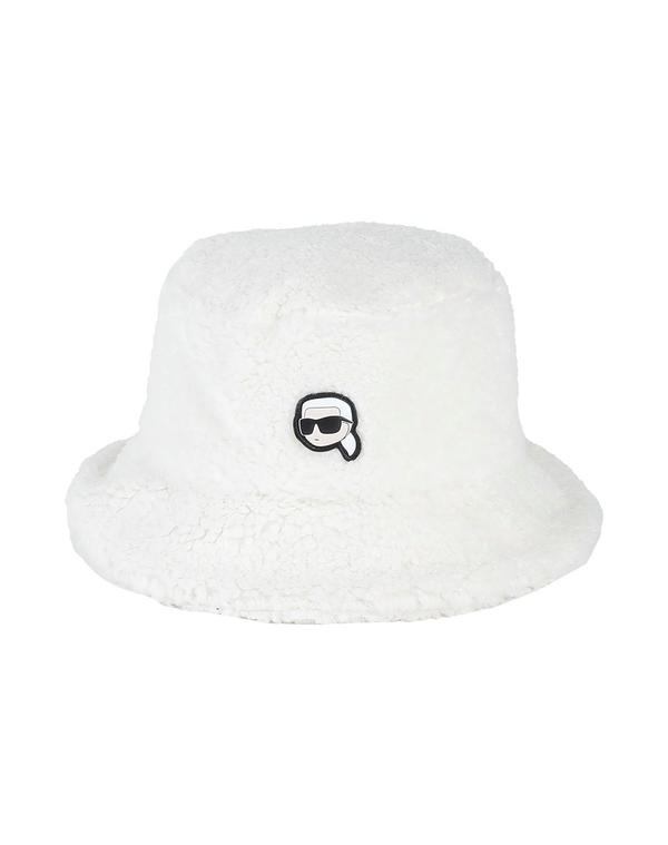 長い巻き毛 ラガーフェルド レディース 付属物 鳥打ち帽 KARLAGERFELD 鳥打ち帽 Off-White 象牙色
