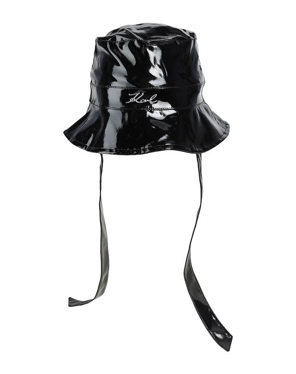 長い巻き毛 ラガーフェルド レディース 付属物 鳥打ち帽 KARLAGERFELD 鳥打ち帽 Black 黒いこと