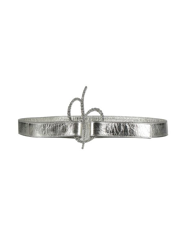 ブルマリン レディース なめし革小物 胴締め BLUMARINE レギュラー幅胴締め Silver しろがね色 バッグ・小物・ブランド雑貨-ベルト・サスペンダー-レディースベルト