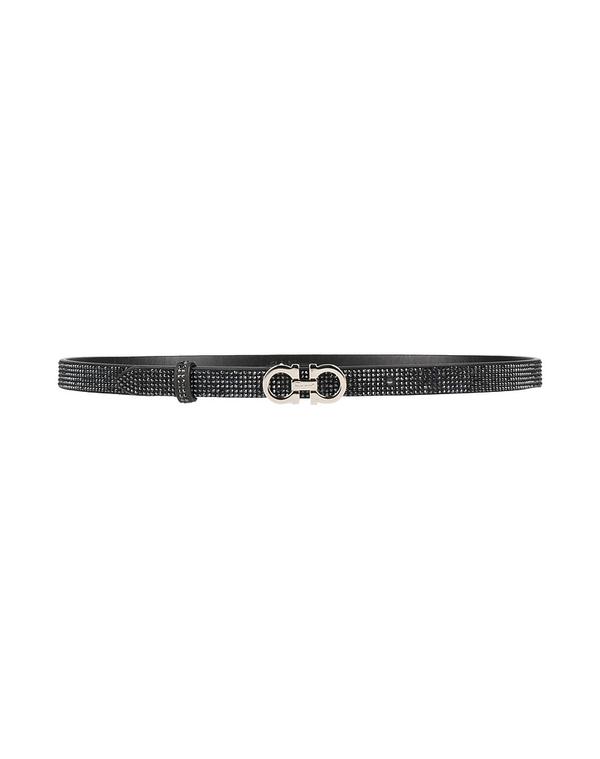 フェラガモ レディース レザー小物 ベルト FERRAGAMO 幅細ベルト Black ブラック