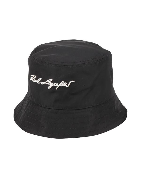 長い巻き毛 ラガーフェルド レディース 付属物 鳥打ち帽 KARLAGERFELD 鳥打ち帽 Black 黒いこと