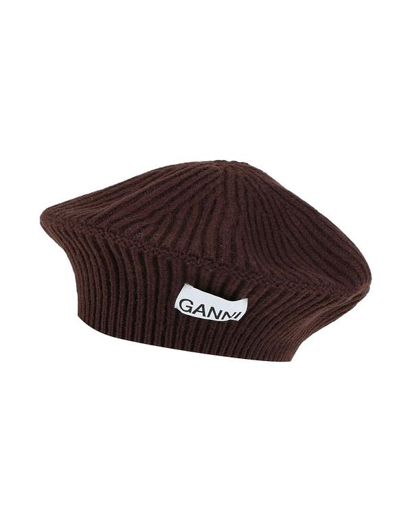 ガニー レディース 付属物 鳥打ち帽 GANNI 鳥打ち帽 Dark Brown 赤銅色