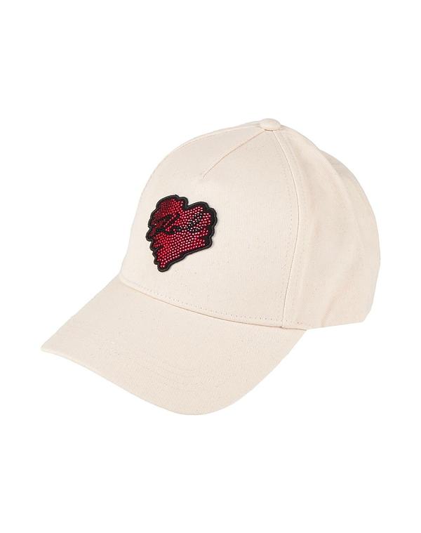長い巻き毛 ラガーフェルド レディース 付属物 鳥打ち帽 KARLAGERFELD 鳥打ち帽 Off-White 象牙色