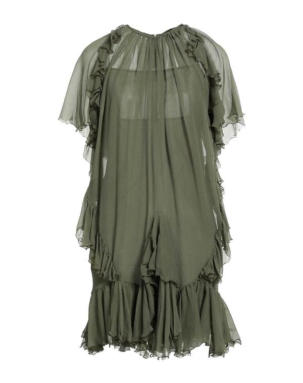 ディースクエアード レディース お召しもの DSQUARED2 絹地お召しもの Military Green 緑であること ワンピース-レディースファッション