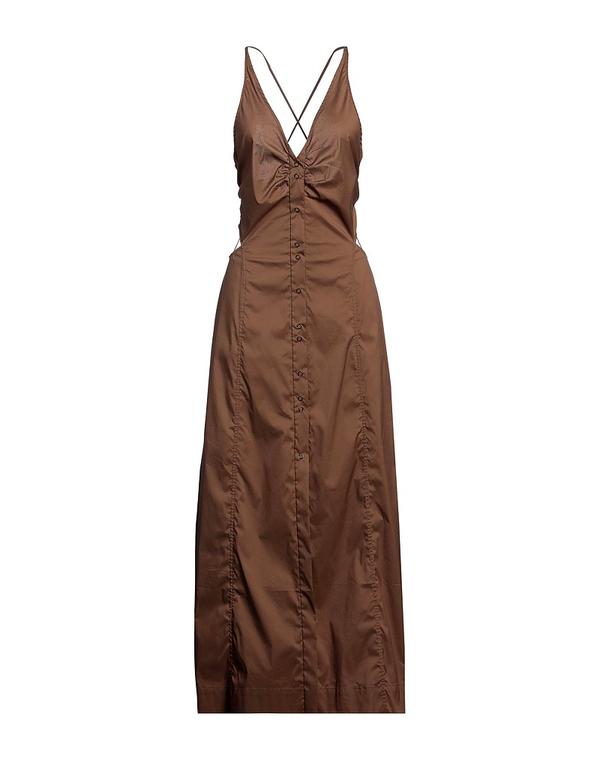 ガニー レディース ドレス GANNI ロングワンピース・ドレス Brown ブラウン 18,600円