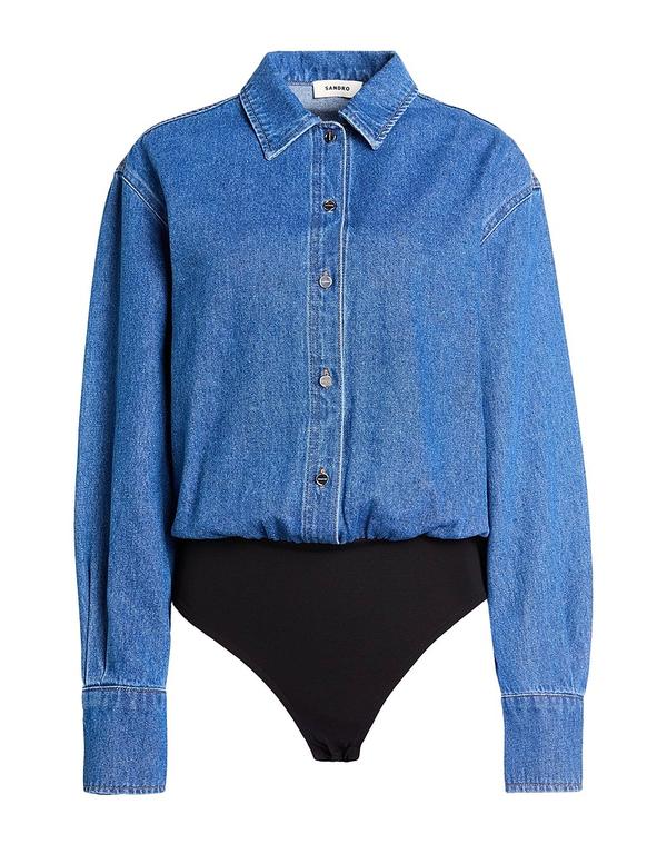 サンドロ レディース トップス ボディスーツ SANDRO ボディスーツ トップス Blue ブルー｜ReVida 店