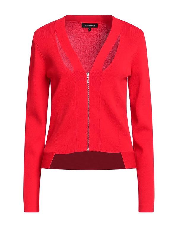 ビーシービージーマックスアズリア レディース ニット カーディガン BCBGMAXAZRIA ファスナー付きニット Red レッド