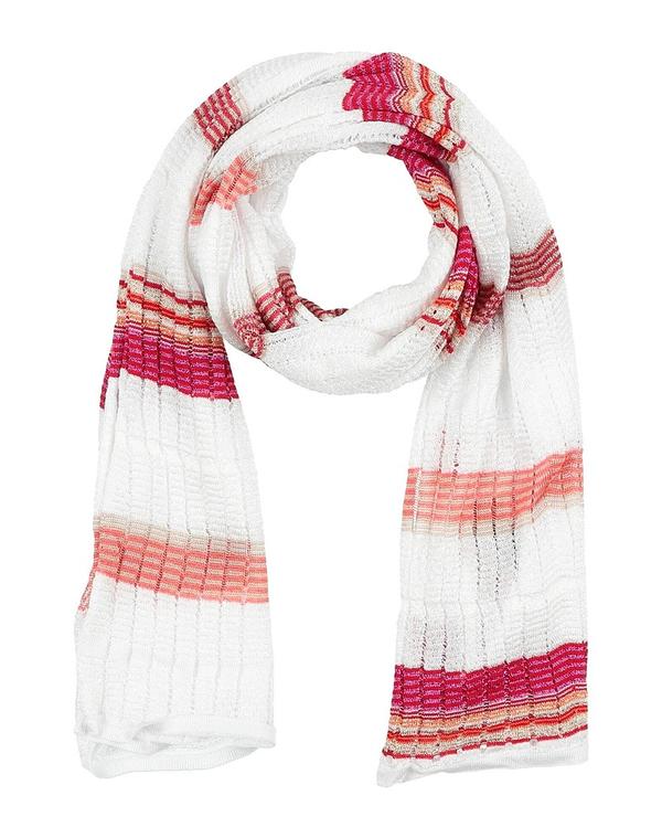 ミッソーニ レディース アクセサリー マフラー・ストール・スカーフ MISSONI マフラー&スカーフ White ホワイト|ReVida 店