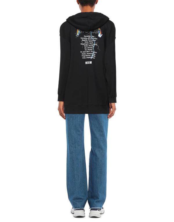 エムエスジイエム レディース パーカー・スウェット フーディー sweatshirt アウター Hooded Black トップス 