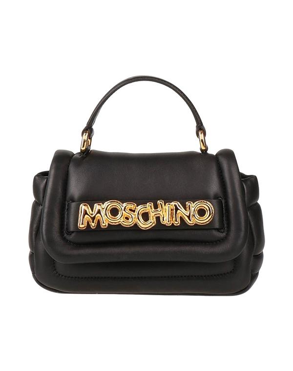 モスキーノ レディース 御徒面子 MOSCHINO ハンドバック Black 黒いこと バッグ-ハンドバッグ-レディースバッグ