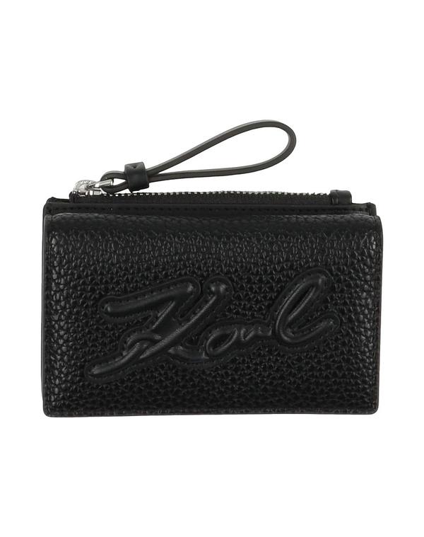 長い巻き毛 ラガーフェルド レディース 付属品 紙入れ KARLAGERFELD 歌留多入れもの Black 黒いこと