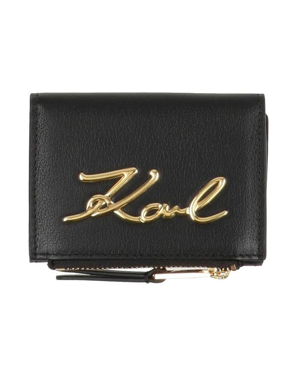 長い巻き毛 ラガーフェルド レディース 付属品 がま口 KARLAGERFELD がま口 Black 黒いこと レディース財布-バッグ・小物・ブランド雑貨
