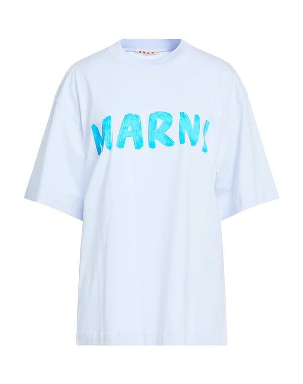 マルニ レディース トップス Tシャツ MARNI Ｔシャツ Azure Blue ブルーTシャツ・カットソー