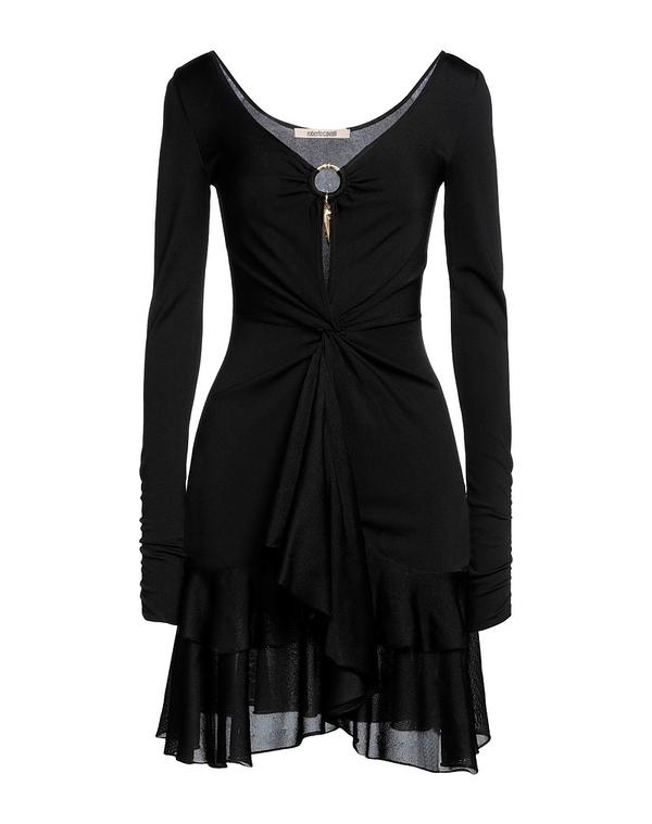 ロベルトカヴァリ レディース トップス ワンピース ROBERTO CAVALLI ミニワンピース・ドレス Black ブラック
