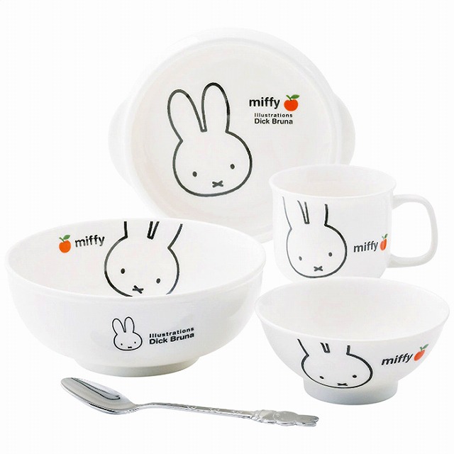 15%尖んがりUPミッフィーアップル●／お子さん食器差し上げ物書き割り