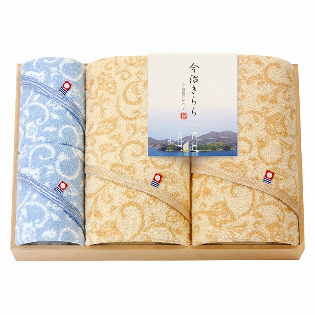●今治きらら／愛媛今治 木箱入2階建てバス西洋手ぬぐい2P\u0026御手手西洋手ぬぐい2P／北海道、離島はお届け出来ません。