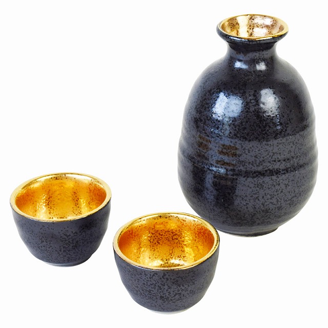 15%ポイントUP/●高田焼/酒器釉重ね金彩天目|レインボーやまむら
