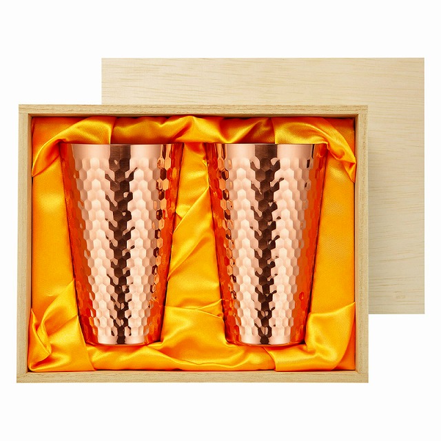 10%尖んがりUP／●食楽制作室／純銅タンプラー450ml ありの実（木箱入）