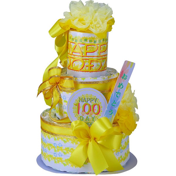 10%ポイントUP／おむつｄｅケーキ　１００ＤＡＹ　ＭＥＭＯＲＹ　２段