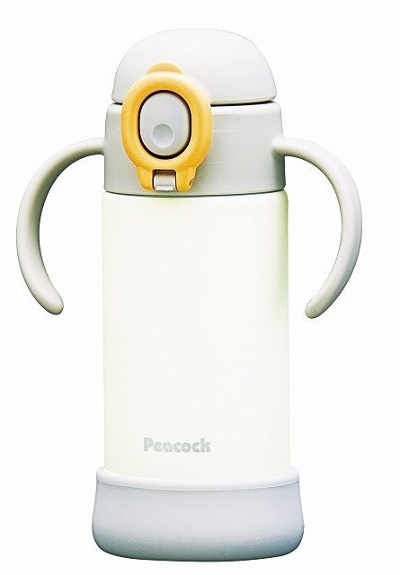 20%尖んがりUP／ピーコック●／ベビーストローマグ 手持ち部分付360ml●／薄墨色