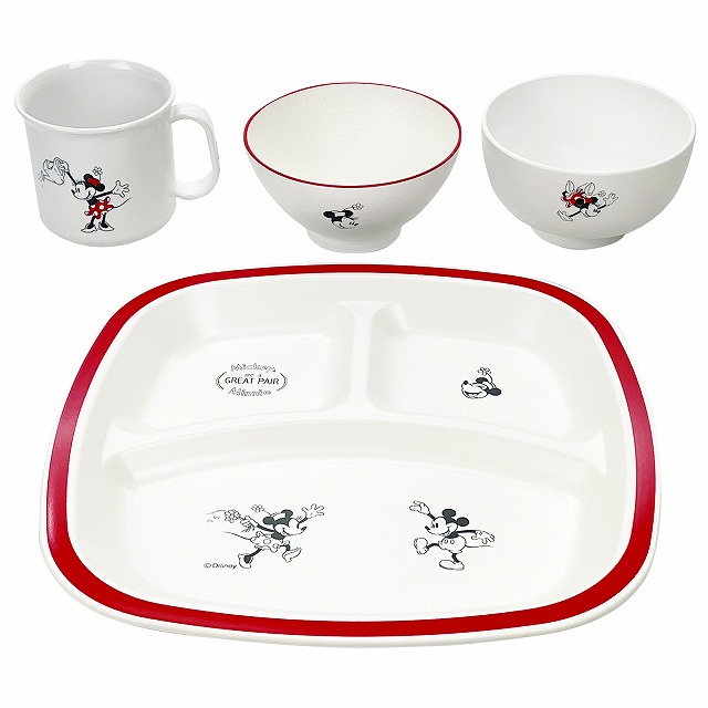 10%ポイントUP/ディズニー/D-MF30 子供食器4点セット●カラー/ミニー
