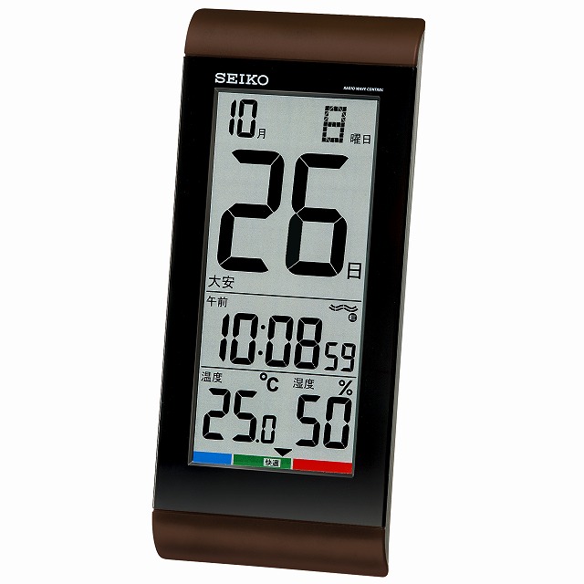 10%尖んがりUP／セイコー／電磁波デジタル掛置時計