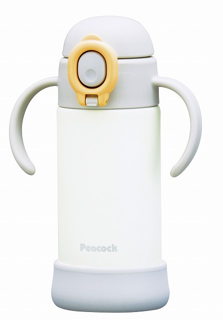 10%ポイントUP/ピーコック/ベビーストローマグ ハンドル付き 350ml●カラー/グレー