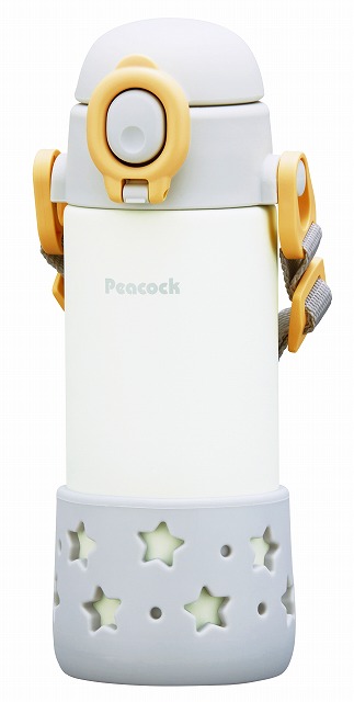 10%ポイントUP/ピーコック/ベビーストローマグ ベルト付 400ml●カラー/スターグレー