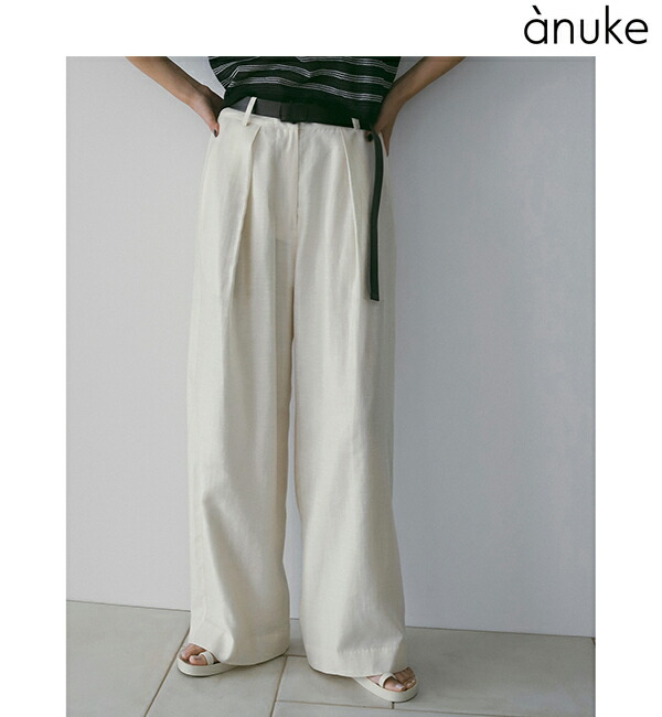 【予約商品】anuke アンヌーク Sheer Tuck Pants 62610717 5月中～6月中入荷予定 後払い決済利用不可 2026spring/summer 2026春夏 新作 キャンセル返品不可 12,012円