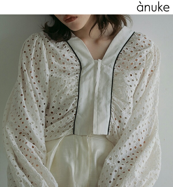 ニット セーター anuke Volumesleeve Sheer Knit 62510506 レディース ànuke online store（アンヌーク） / Volumesleeve Sheer