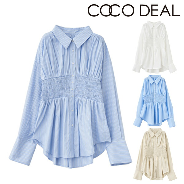 COCO DEAL ティアードボリュームブラウス ネイビー - メルカリ