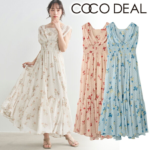 【予約商品】COCODEAL ココディール レイヤードプリントワンピース 76315460 5月中～6月中入荷予定 後払い決済利用不可 26SS 2026春夏 新作 キャンセル返品不可