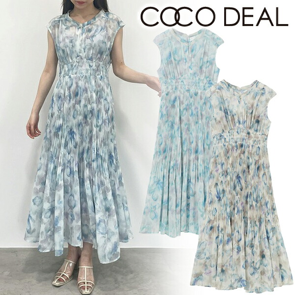 SOLD OUT】COCODEAL ココディール/ 水彩花プリーツワンピース 73215381