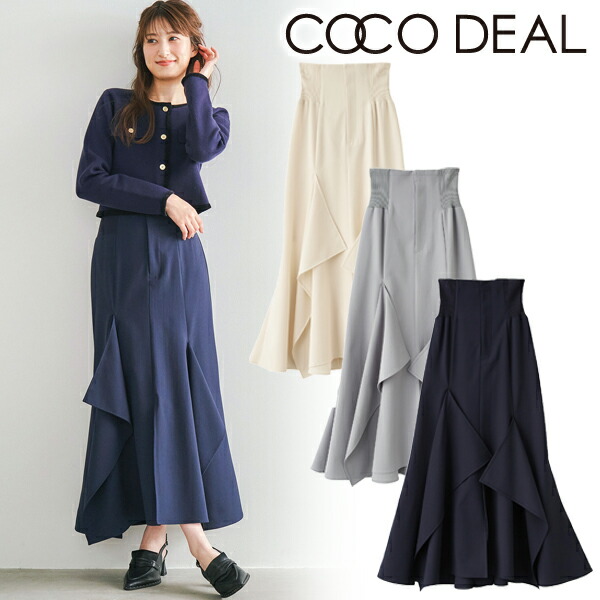 完売商品　ココディール　リボンタイ付きドレープカットソー SALE30%OFF】COCODEAL ココディール リボンタイ付きドレープ