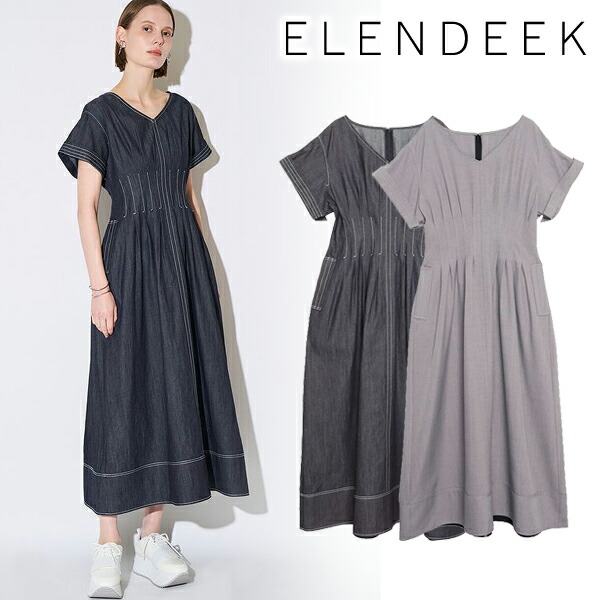 【百貨店SALE押さえる10%OFF+4エントリー＆歌留多でP8倍】【即日送りとどける】ELENDEEK エレンディーク  WAIST TUCKED OP ウエストタックワンピース 512630302701  26SS 2026春夏 新作 取りやめる返品不可
